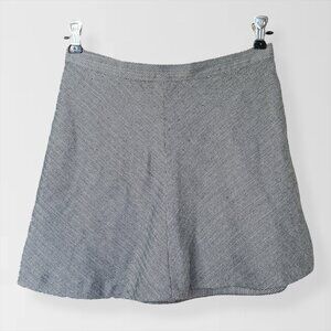 UO Silence & Noise Women's Chevron Black White Grey Mini Plaid Circle Skirt, 2